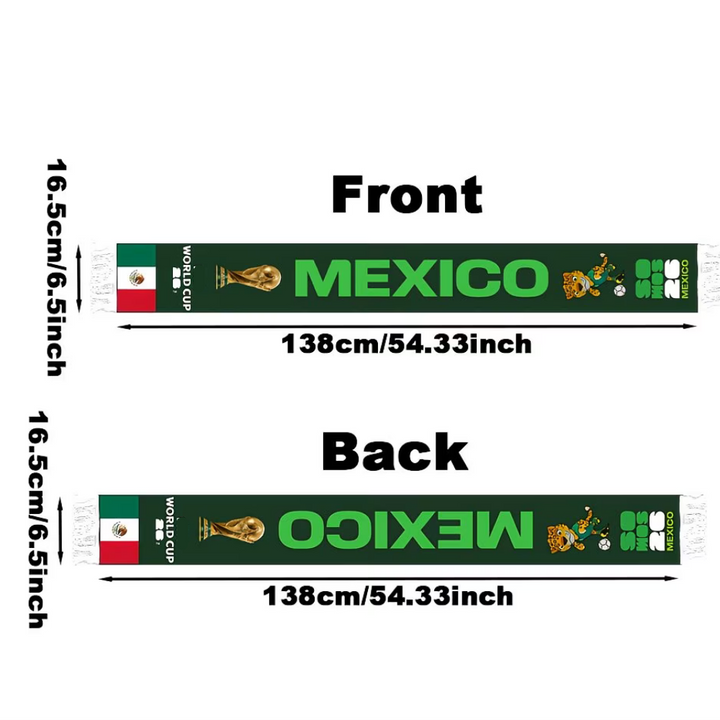 Soccer Scarf Mexico Flag World Cup Fan Woven Supporter