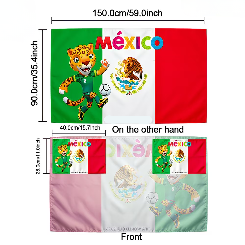Flag Banner Soccer Fan Cape Mexico World Cup Style Large