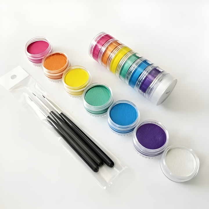World Cup Rainbow Face Paint Set Neon Split Cake Body