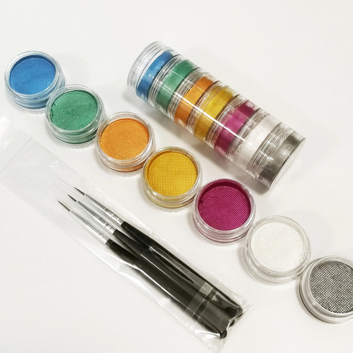 World Cup Rainbow Face Paint Set Neon Split Cake Body