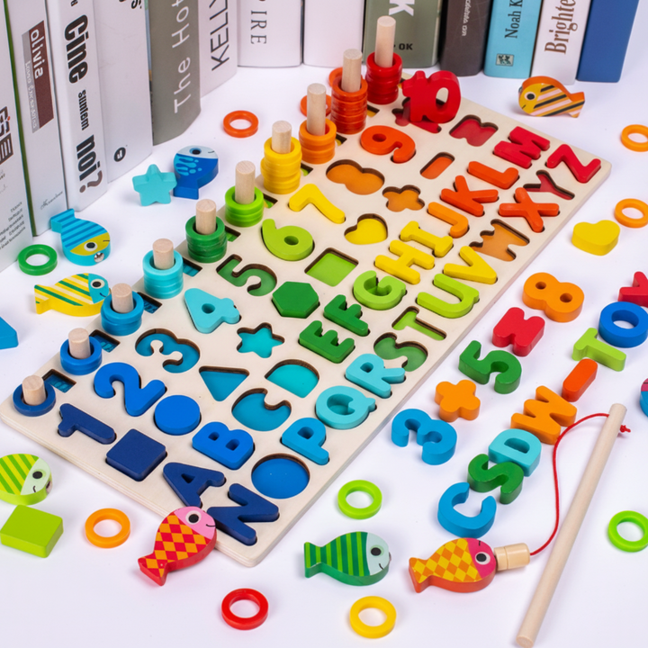 Montessori Wooden Activity Board Learning Toy Toddlers