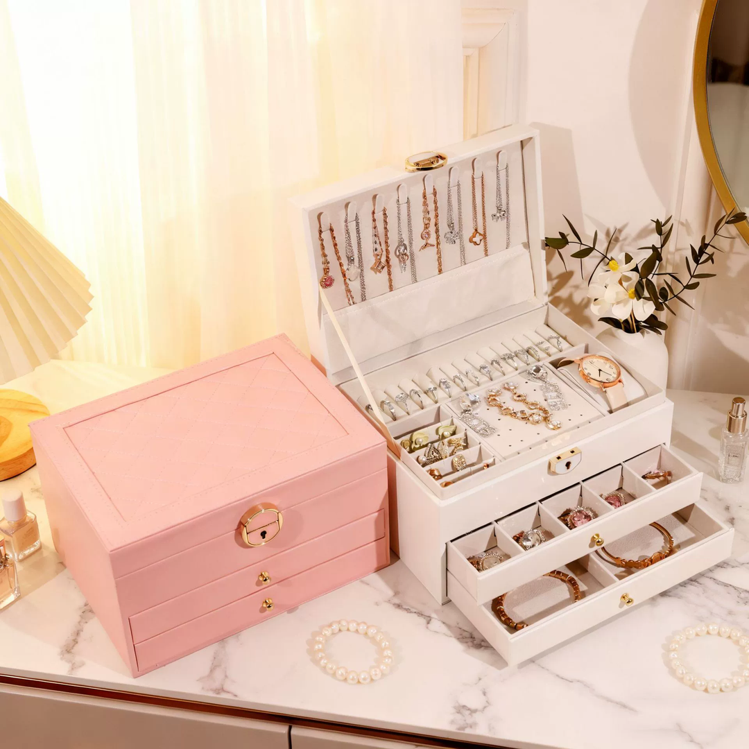 jewelry Box Organizer Mothers Day Gift Lockable Storage Case
