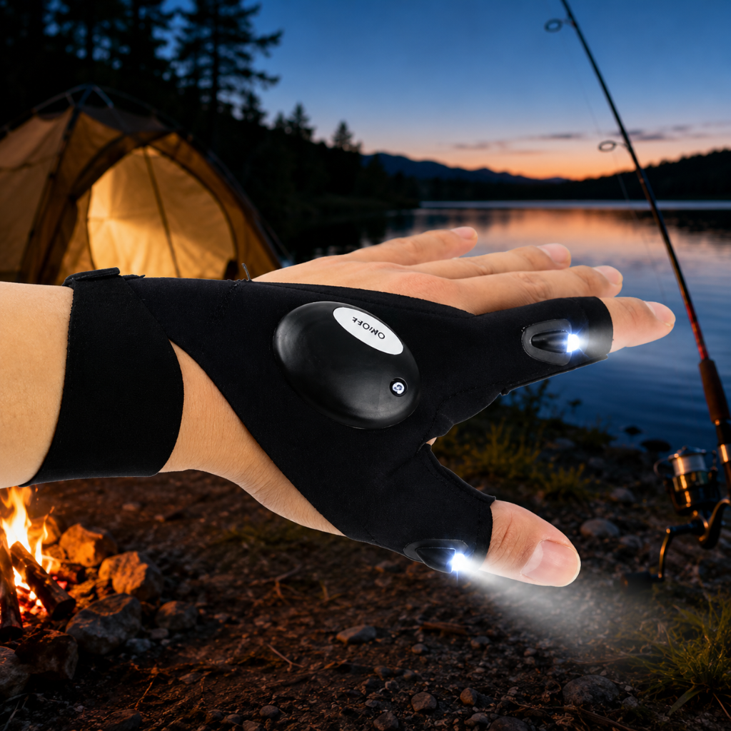 LED Flashlight Gloves Camping Fishing