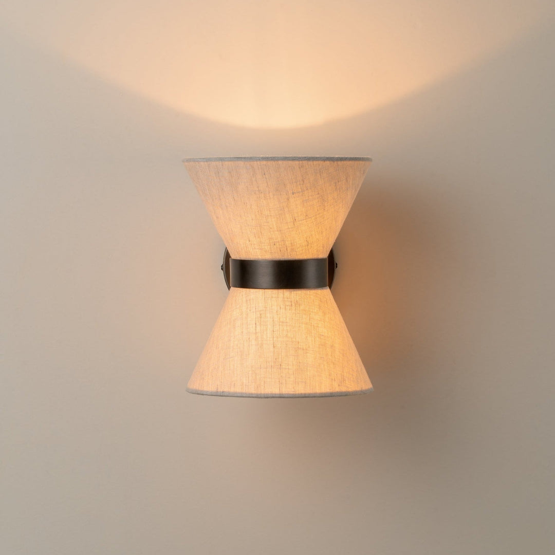 Bronze &amp; Linen Wall Light | Classic Modern Elegance