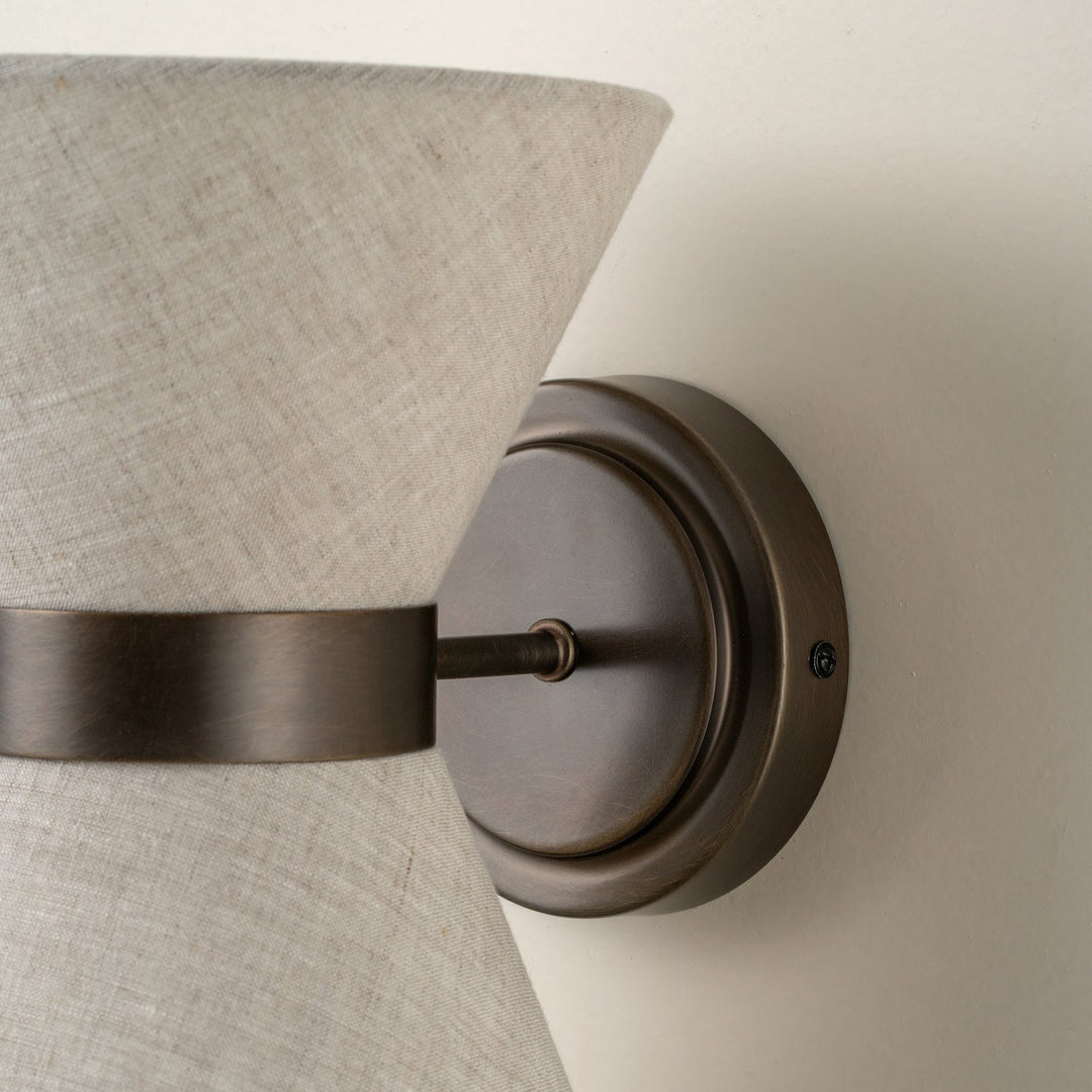 Bronze &amp; Linen Wall Light | Classic Modern Elegance