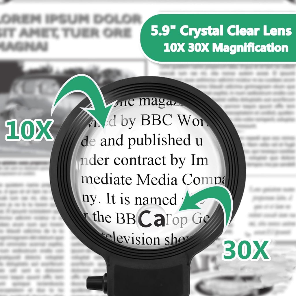 Magnifying Lamp LED Reading Glass Desk Mount