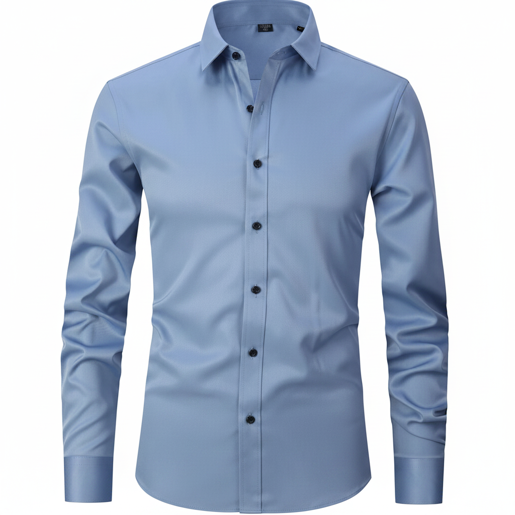 Mens Dress Shirt Stretch Fit Long Sleeve Button Up Design