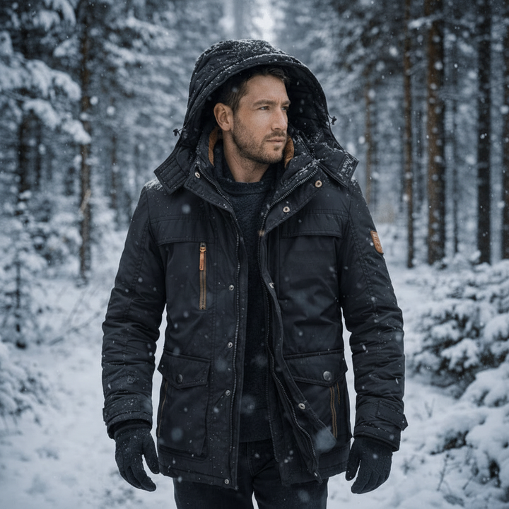 Winter Coat Mens Hooded Insulated Outdoor Jacket