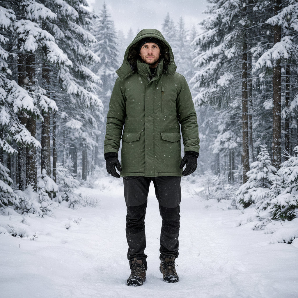 Winter Coat Mens Hooded Insulated Outdoor Jacket