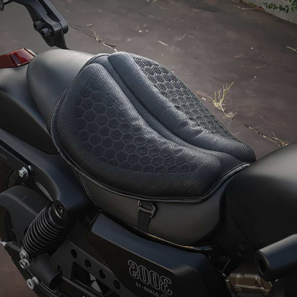 Motorcycle Seat Cushion Honeycomb Design Breathable Comfort