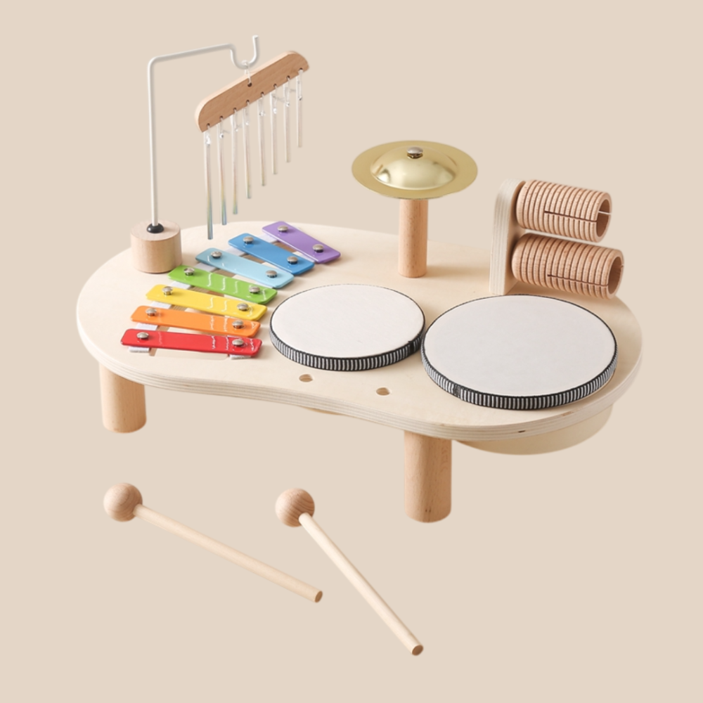 Musical Learning Table Wooden Multi-Instrument Activity Set