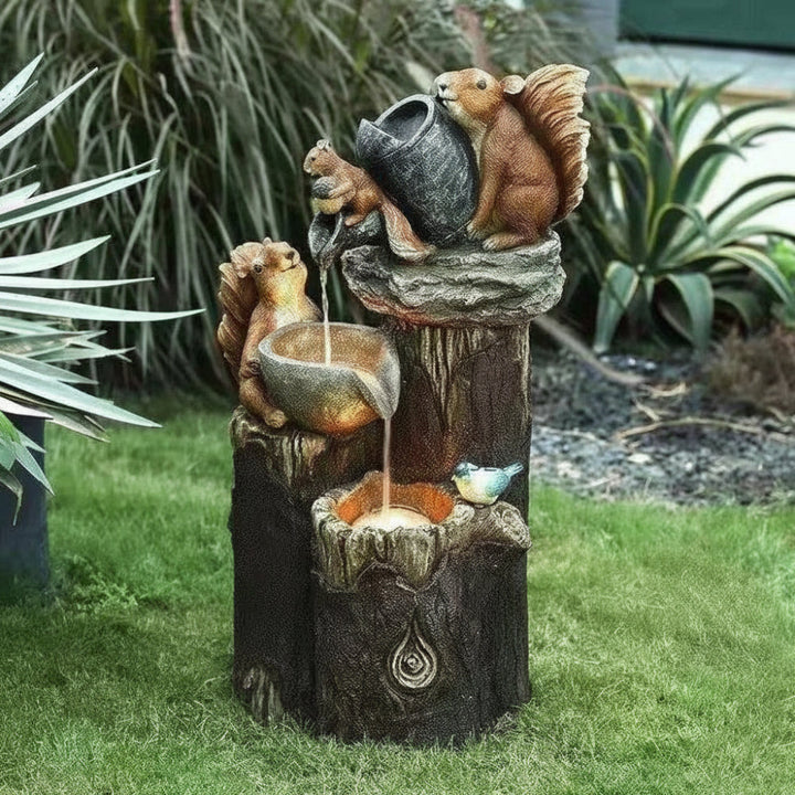 Outdoor Fountain Solar Garden Birdbath