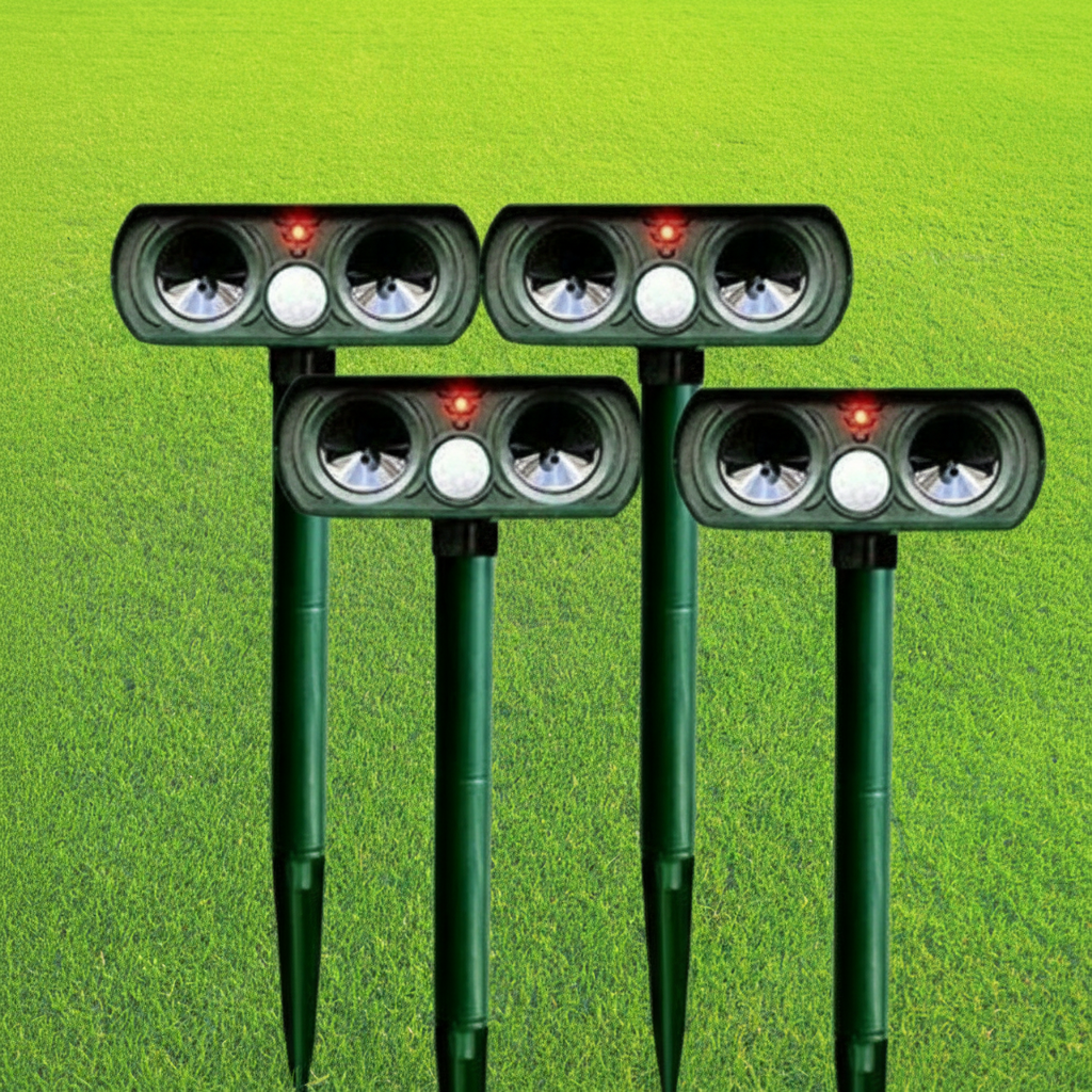 Solar Powered Pest Repeller Outdoor Animal Deterrent Light