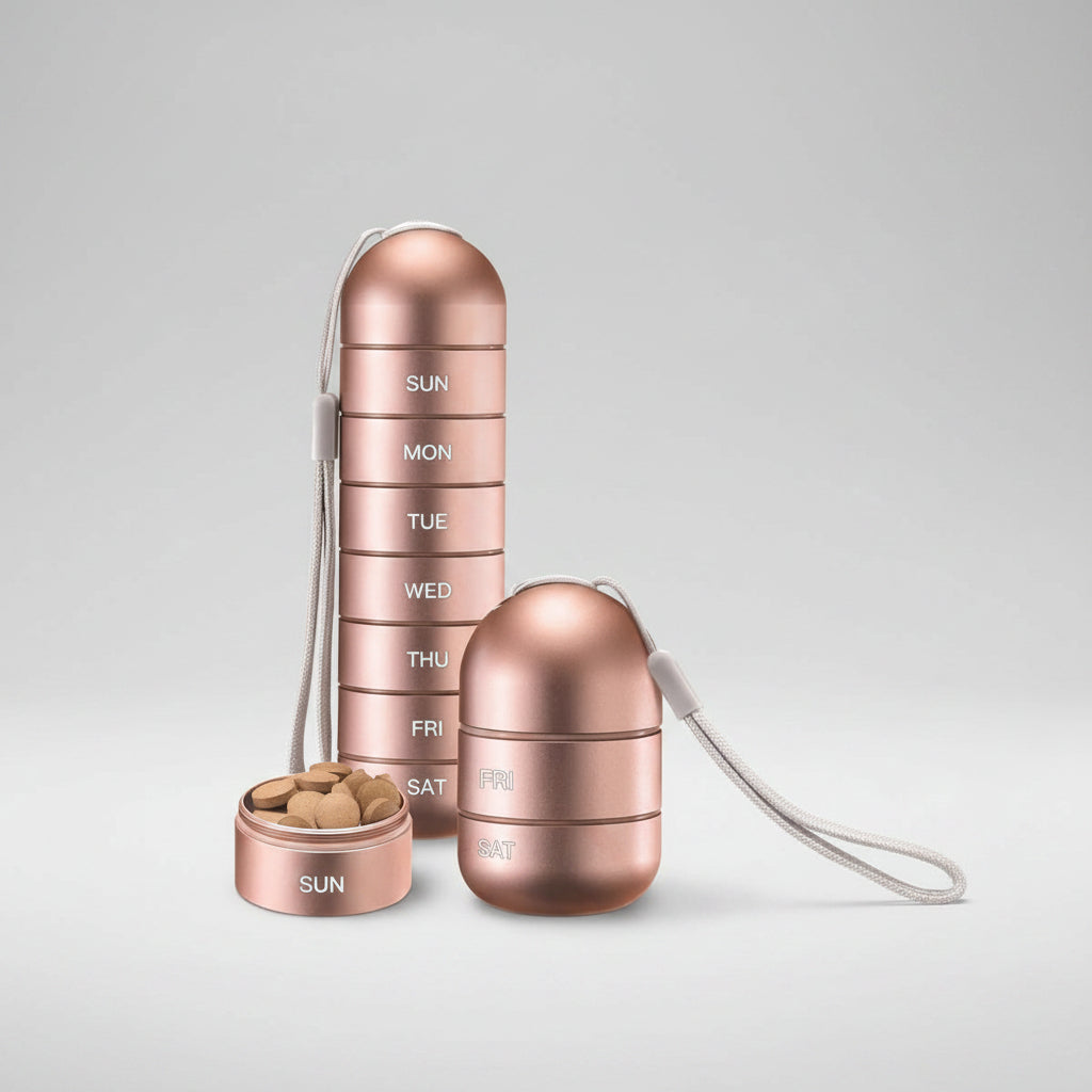 Pill Organizer Portable Case Travel Friendly Design