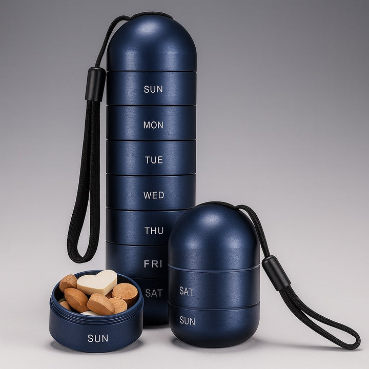 Pill Organizer Weekly Set Portable Storage Travel Box