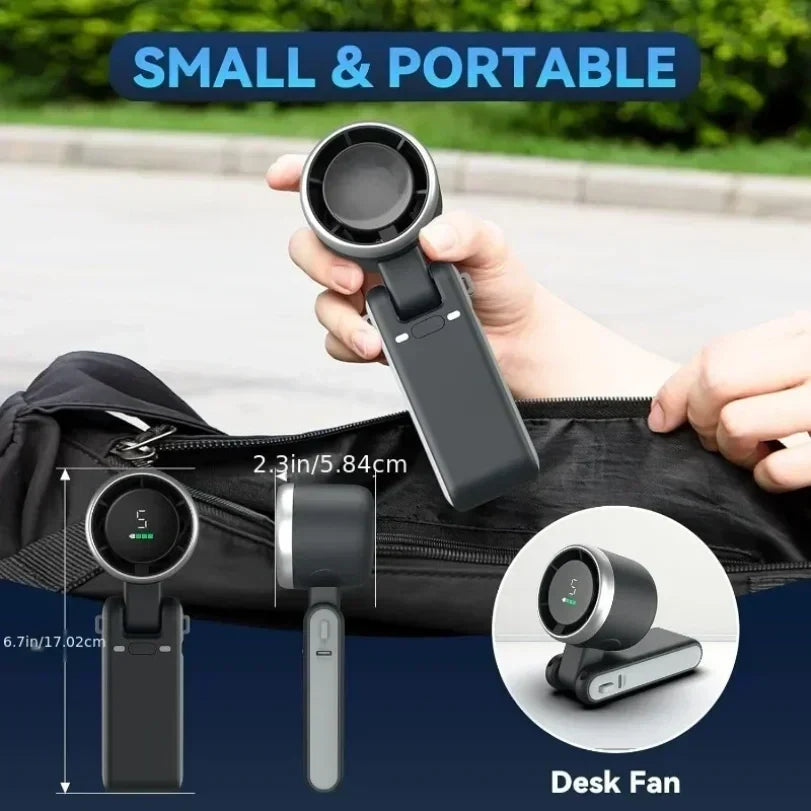 Portable Fan Neck Handheld Rechargeable Clip-On Mini Fan