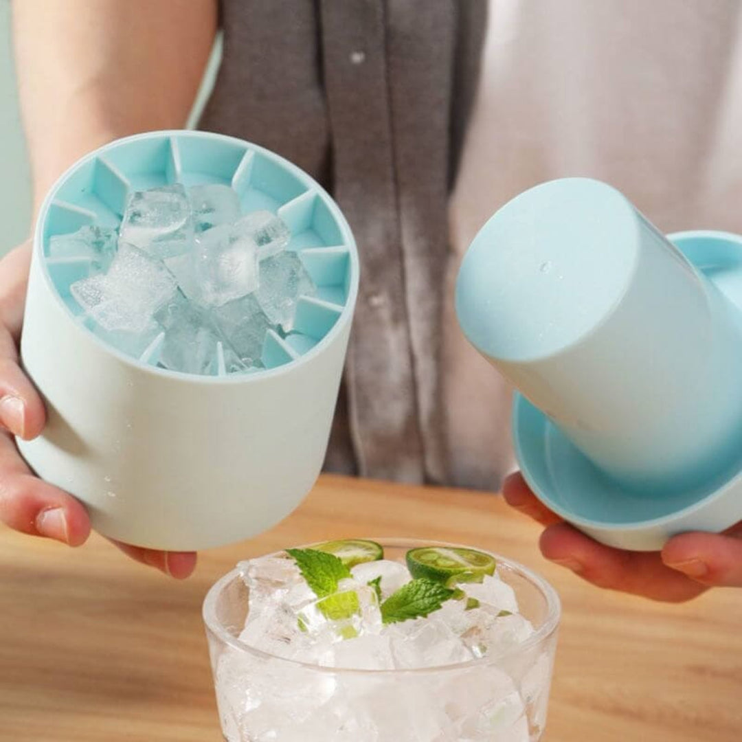 Portable Ice Maker Tray Compact Stackable Lidded
