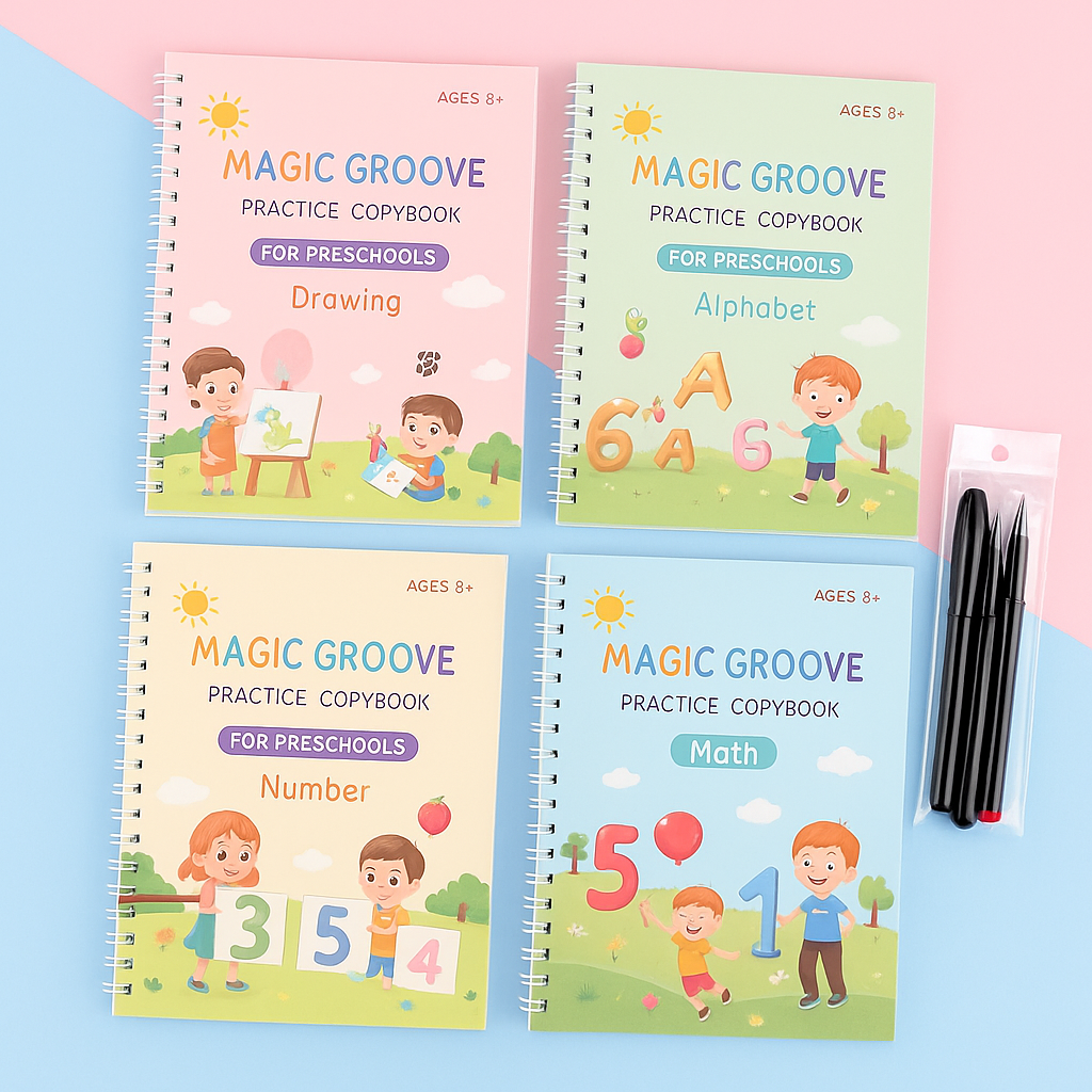 Practice Copybook Alphabet Number Drawing Math Workbook