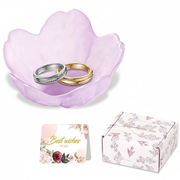 Mothers Day Flower jewelry Dish Ceramic Ring Holder Tray Gift