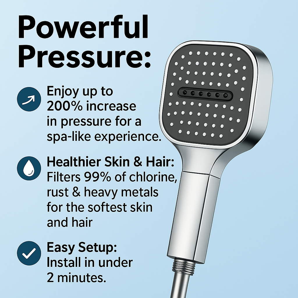Shower Head High Pressure Filtered Handheld Multi Spray