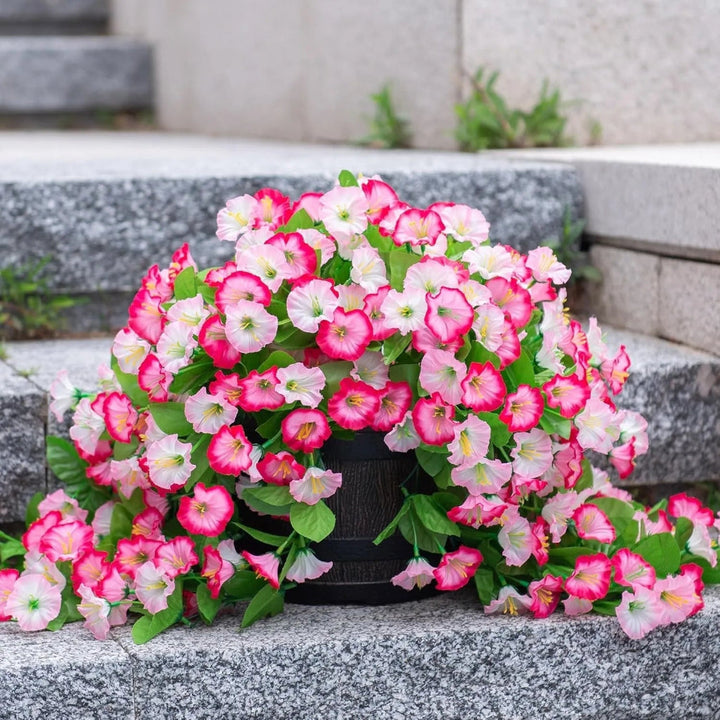 Silk Flowers Hanging Basket Indoor Outdoor Decor