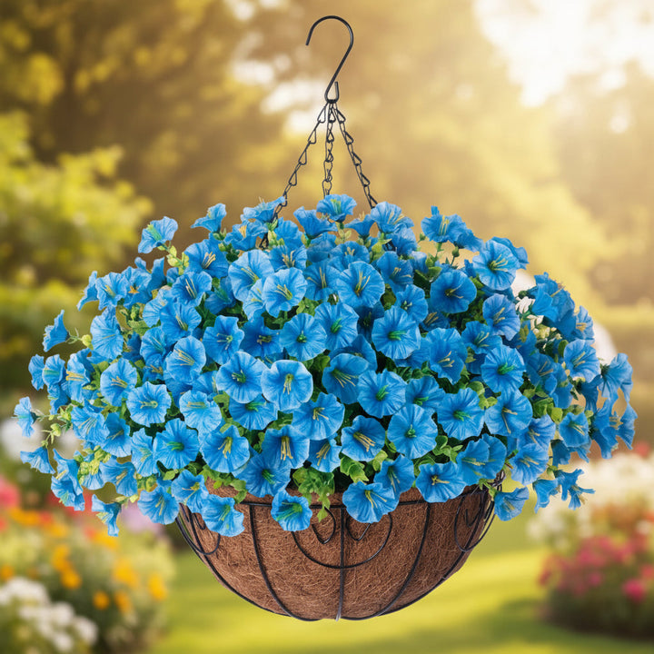 Silk Flowers Hanging Basket Indoor Outdoor Decor