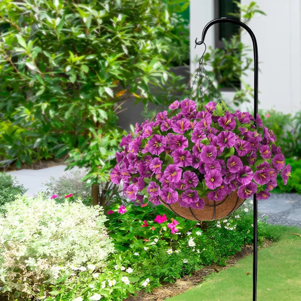 Silk Flowers Hanging Basket Indoor Outdoor Decor