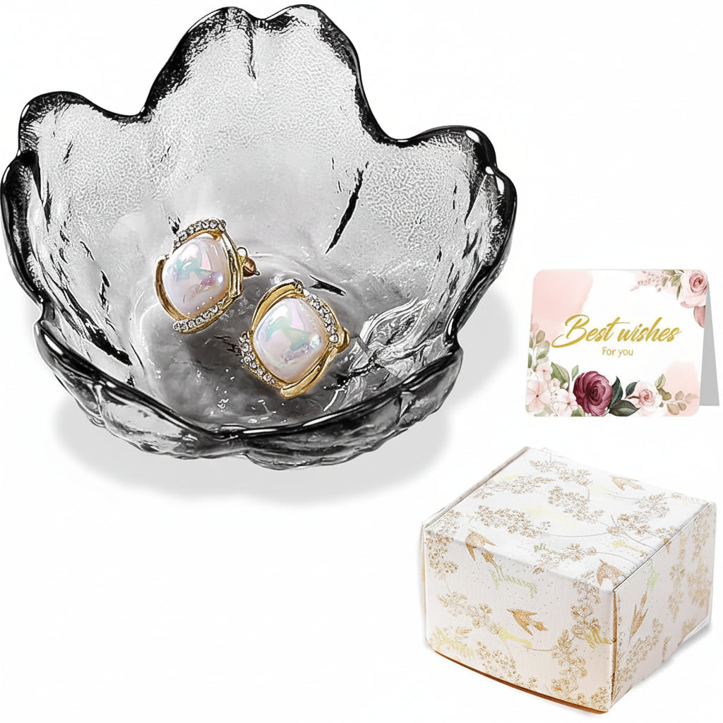 Mothers Day Flower jewelry Dish Ceramic Ring Holder Tray Gift