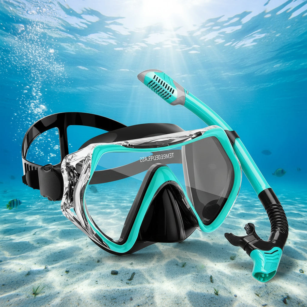 Snorkel Mask Set Adjustable Strap Design Dry Snorkel