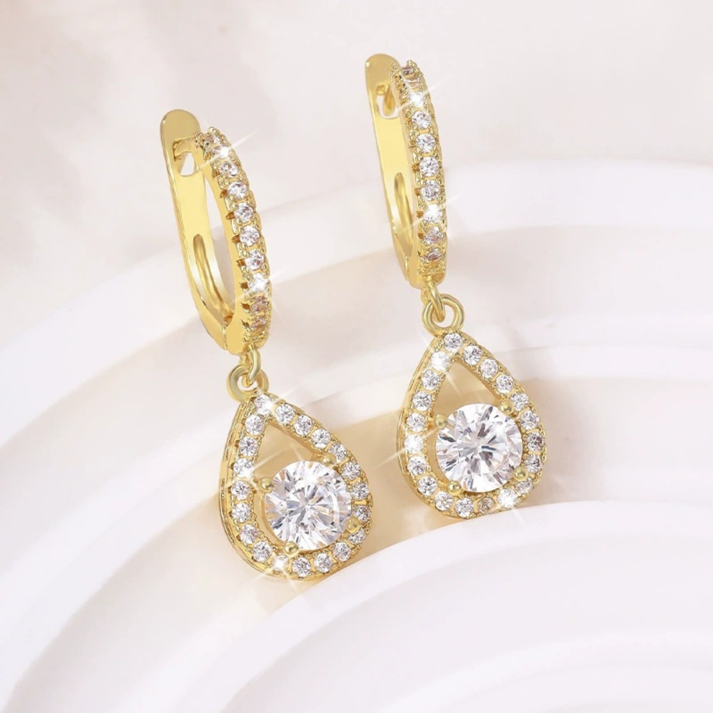 Dangle Earrings Hoop Earrings Teardrop Zircon Mothers Day Gift