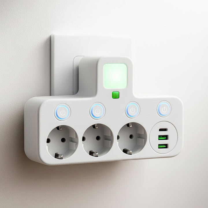 Surge Protection Power Strip USB Outlets Wall Mount
