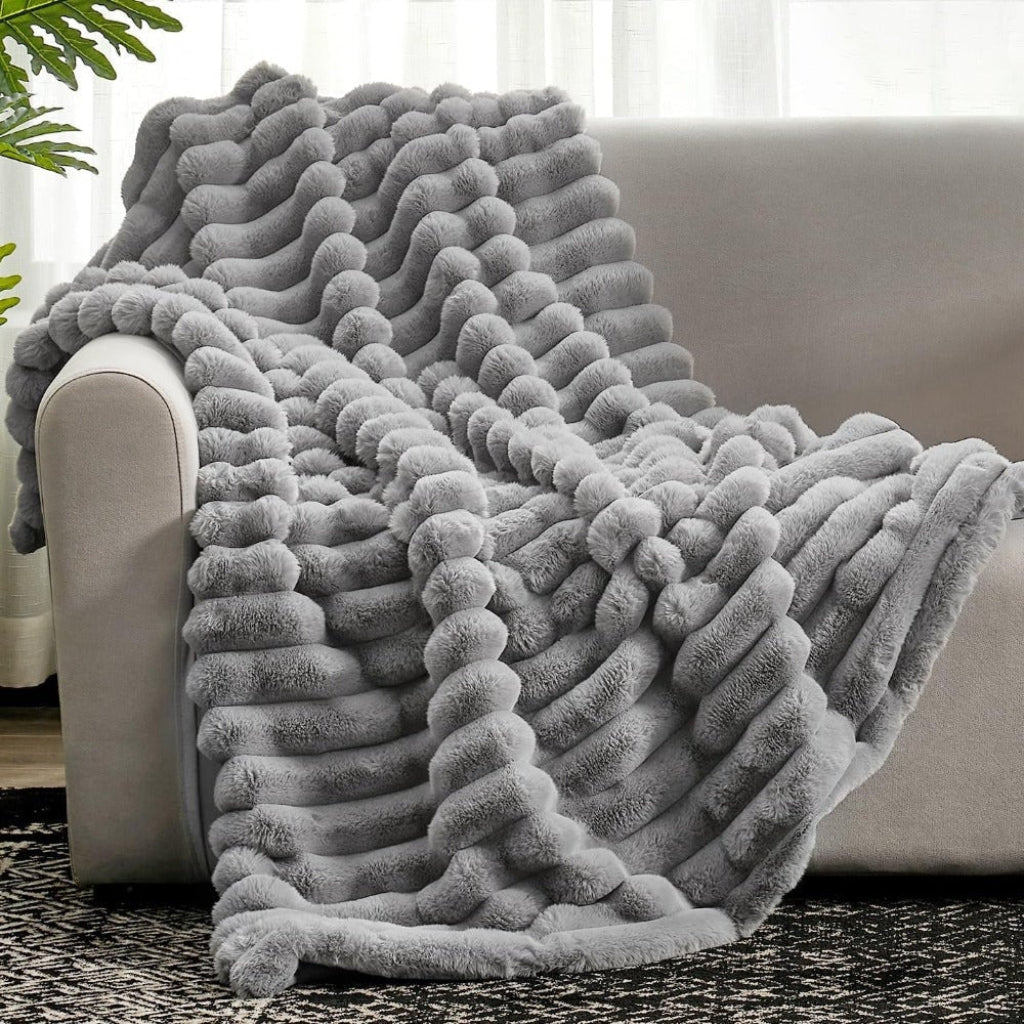 Throw Blanket Cozy Plush Soft Textured Oversized