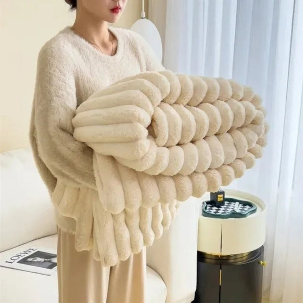 Throw Blanket Cozy Plush Soft Textured Oversized