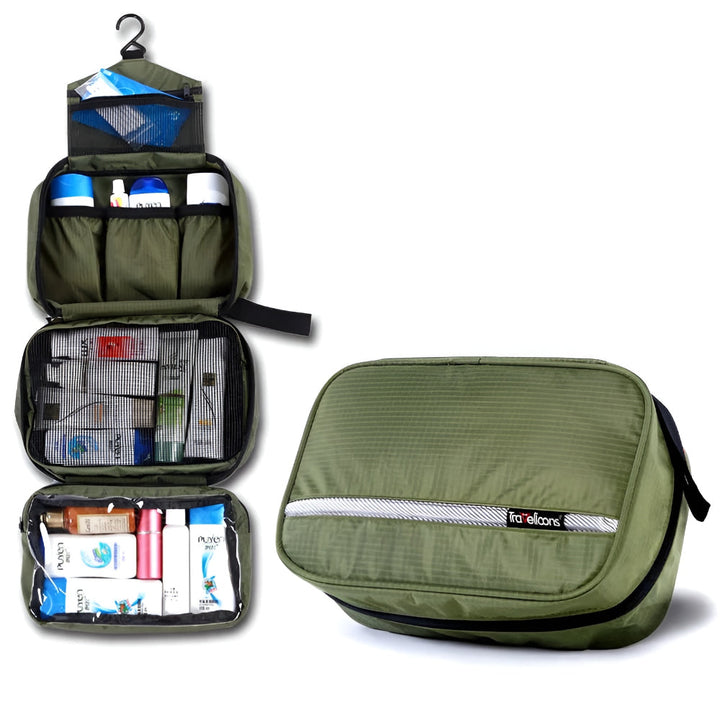 Toiletry Bag Travel Cosmetic Bag Hanging Zip Pocket Handle