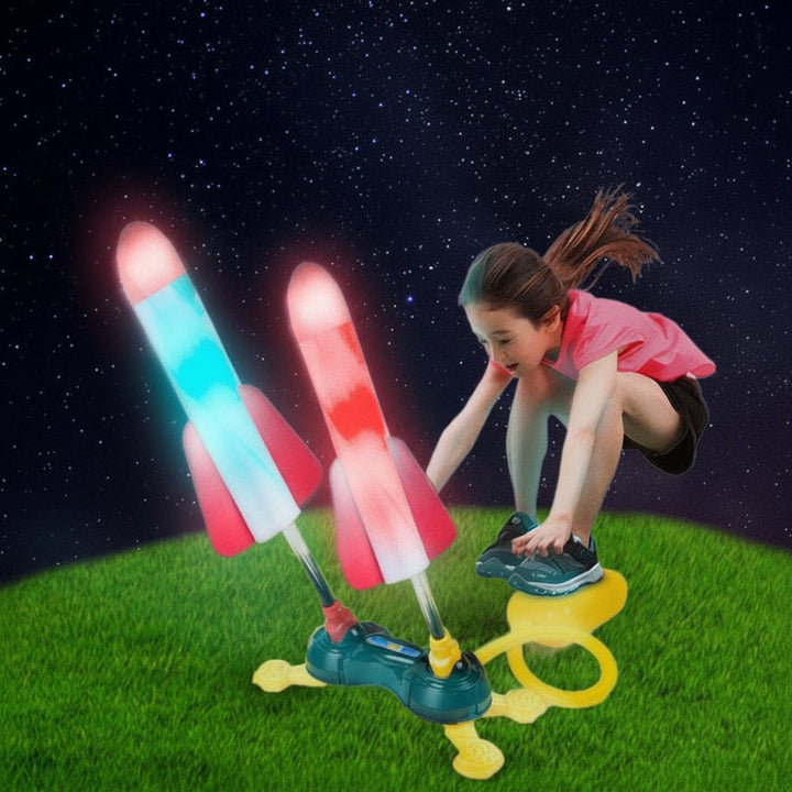 Toy Rocket Launcher Outdoor Fun Dual Action Playset