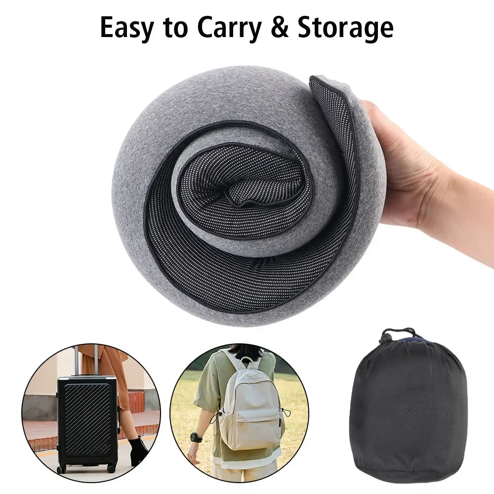 Travel Neck Pillow Memory Foam U-Shaped Neck Roll