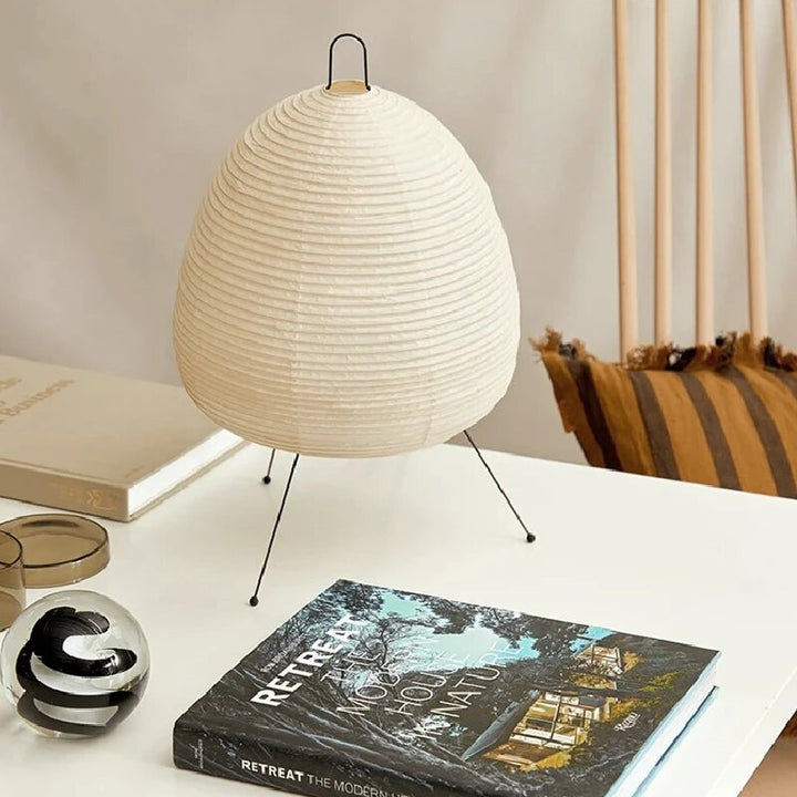 Japanese Rice Paper Table Lamp | Minimalist Zen Lighting