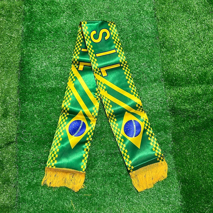 World Cup Brazil Flag Football Scarf Fringe Brazil Scarf