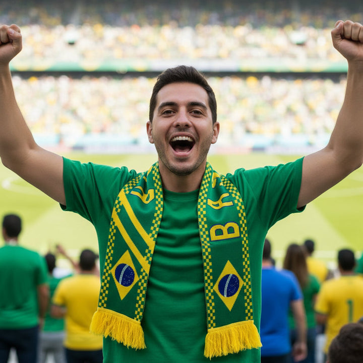 World Cup Brazil Flag Football Scarf Fringe Brazil Scarf