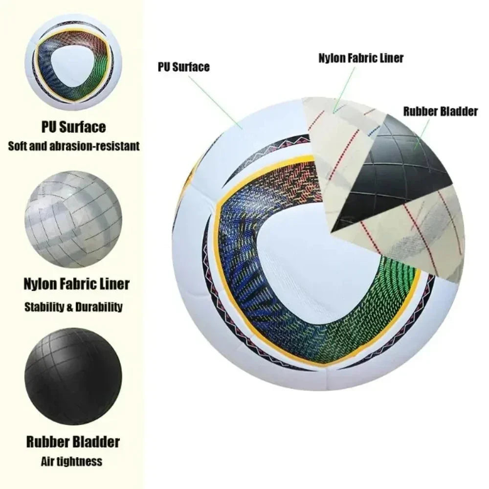 Durable Size 5 Soccer Ball PU Football Outdoor Training Matches