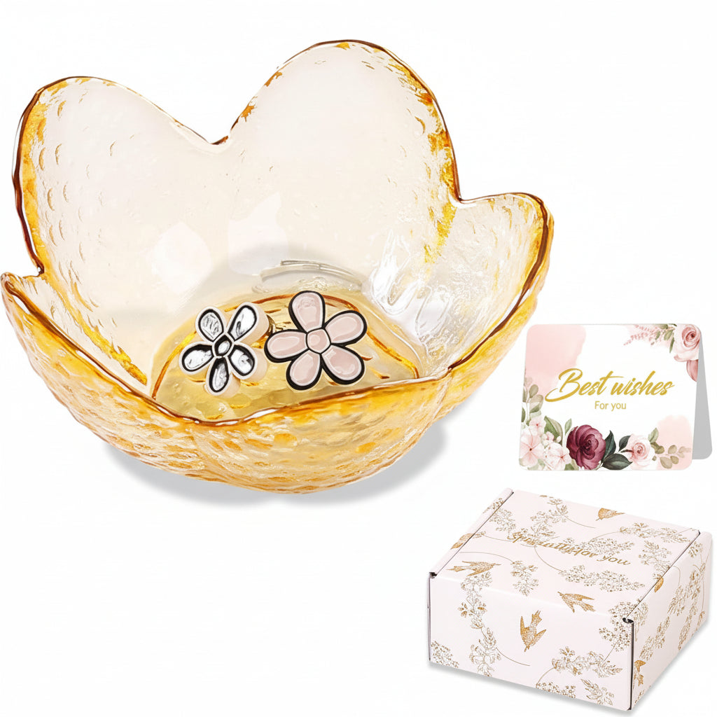 Mothers Day Flower jewelry Dish Ceramic Ring Holder Tray Gift